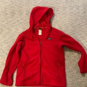 Red kids Patagonia full zip fleece, size small